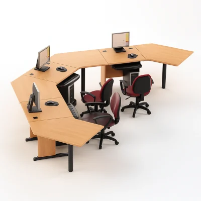 3-Person Corner Office Workstation