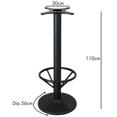 Bar table with footrest