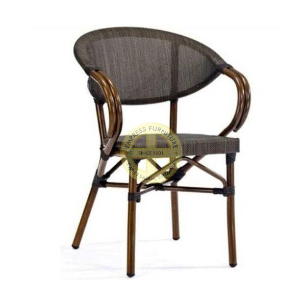 Aluminium textaline bamboo finish outdoor restaurant chair