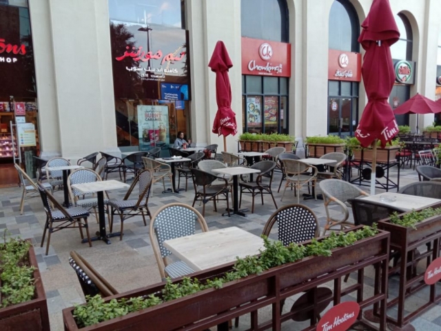 outdoor furniture supplied to Tim Hortons JBR