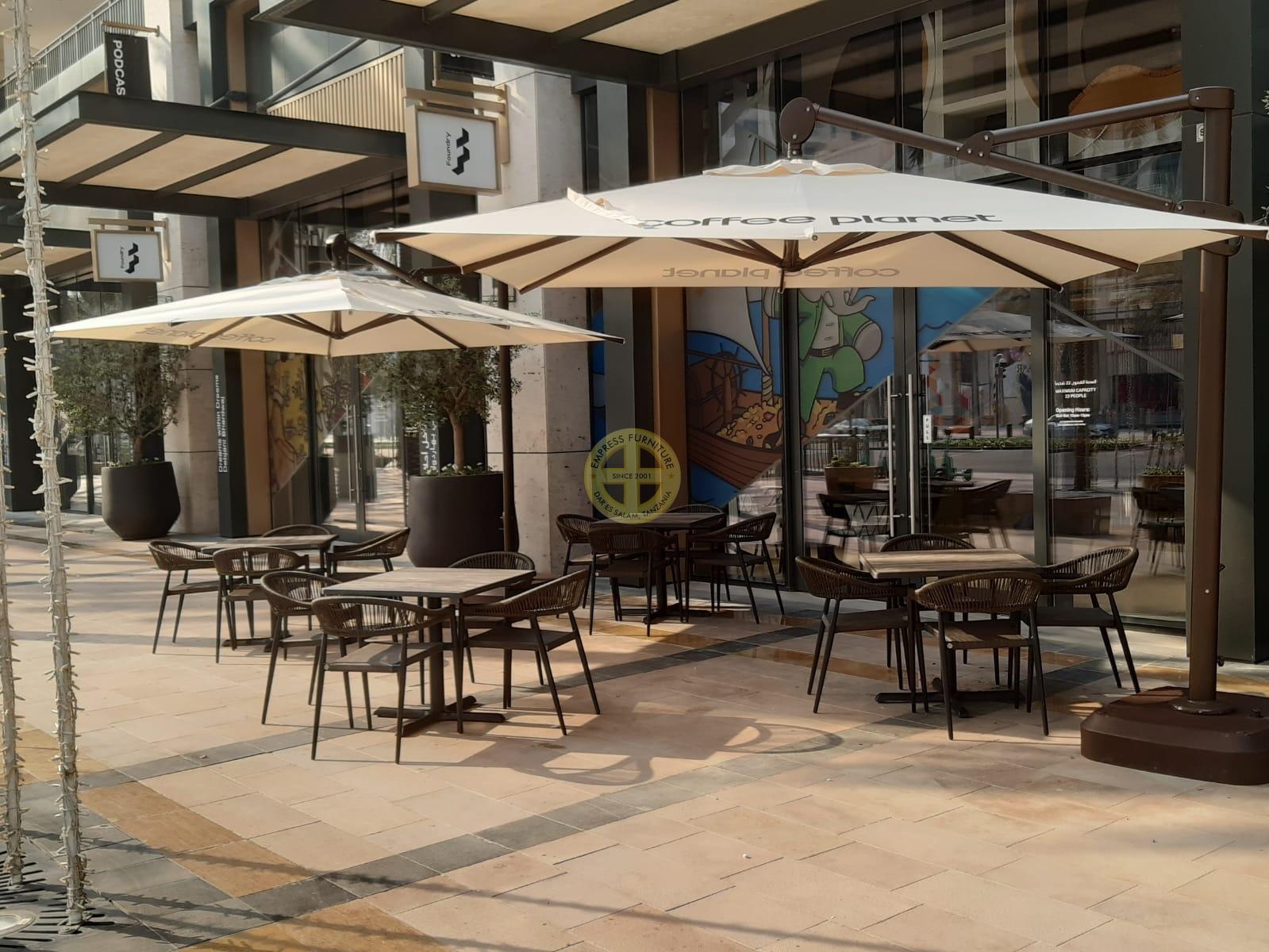 outdoor cafe furniture supplied to Coffee planet Dubai
