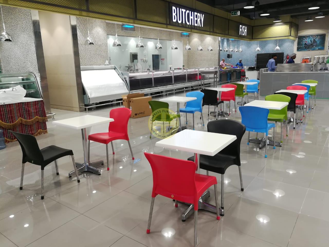 food court furniture in supermarket