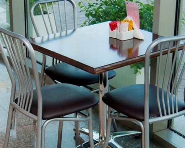 Steel contract chairs for cafes and Bakeries