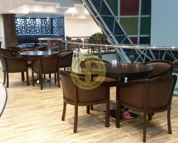 Cafe furniture - wooden tables and chairs