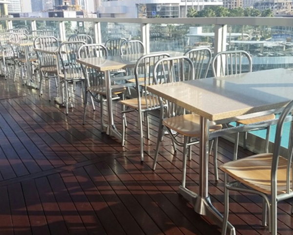 Outdoor restaurant furniture in Dubai Mall