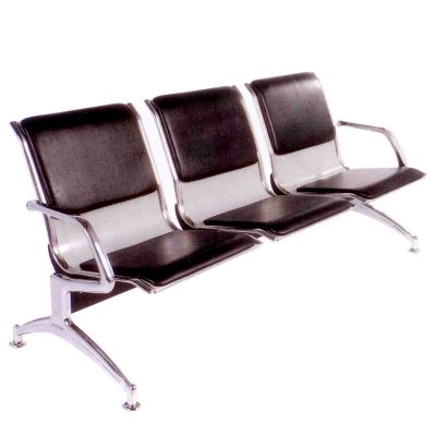 AIRPORT CHAIRS BLACK 3 SEATER