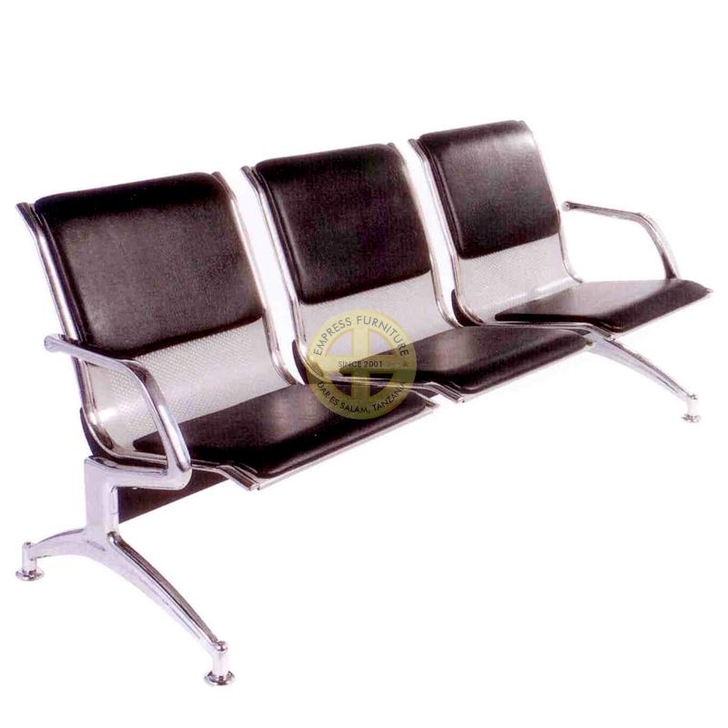 AIRPORT CHAIRS BLACK 3 SEATER
